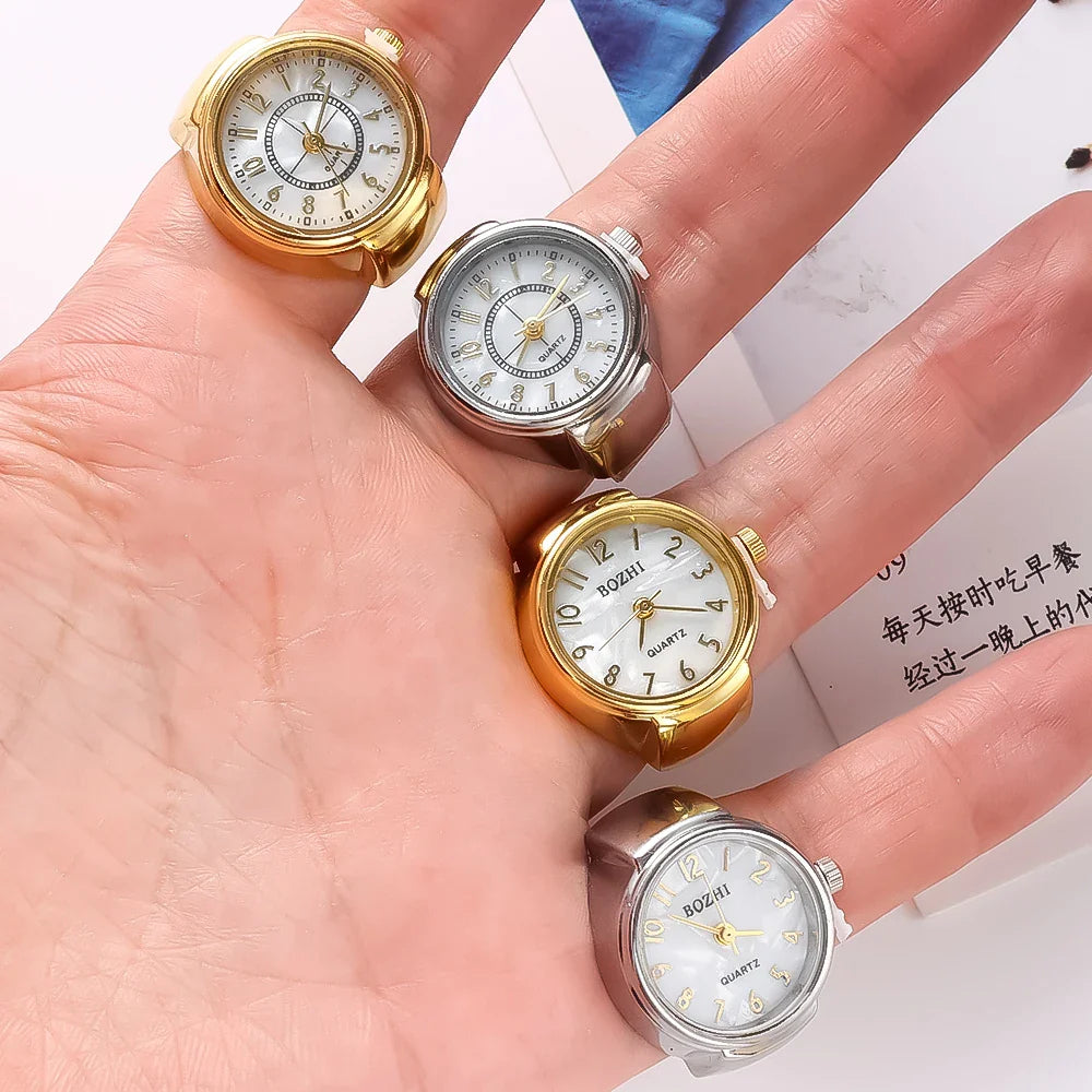 Fashion Ring Watch Unisex Quartz Jewelry with Clear Numbers Ideal Gift for Couples