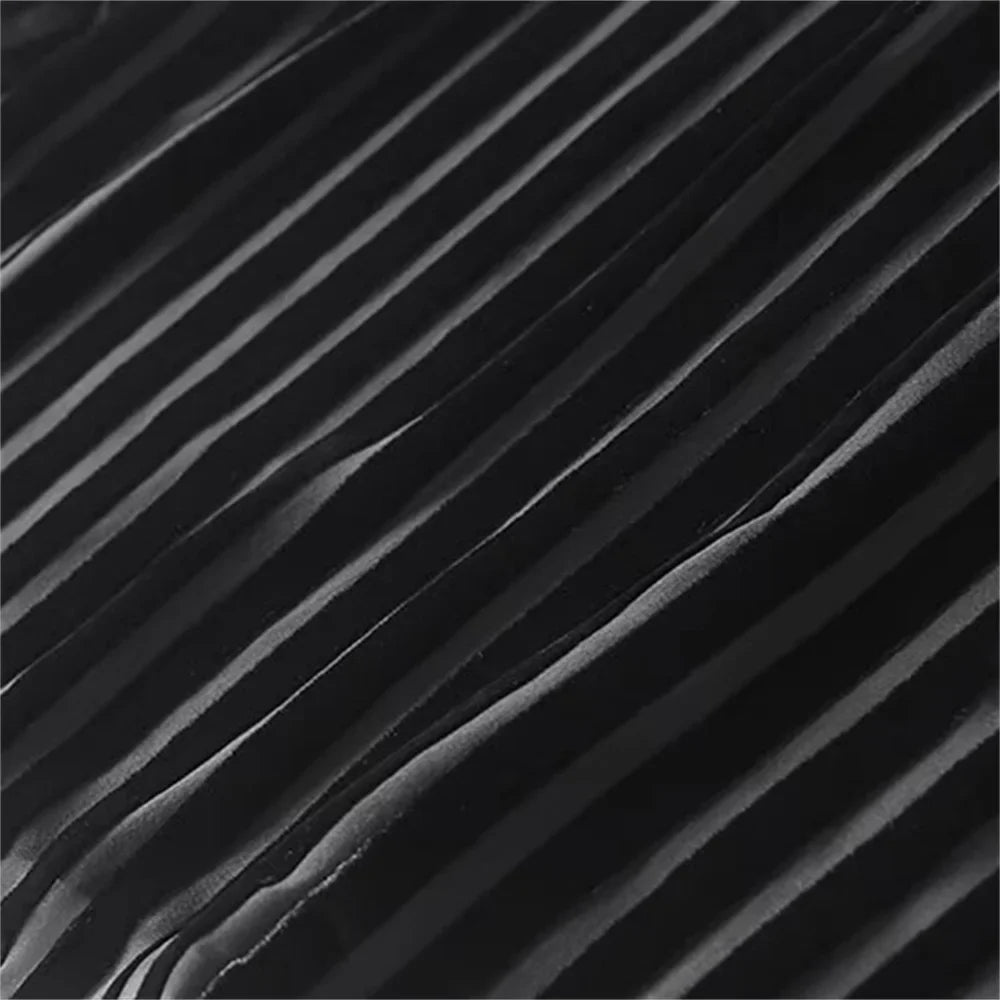 Versatile Black Blended Velvet Shirt for Women Slimming Three-Dimensional Design Business Casual and Leisure Fashion Top