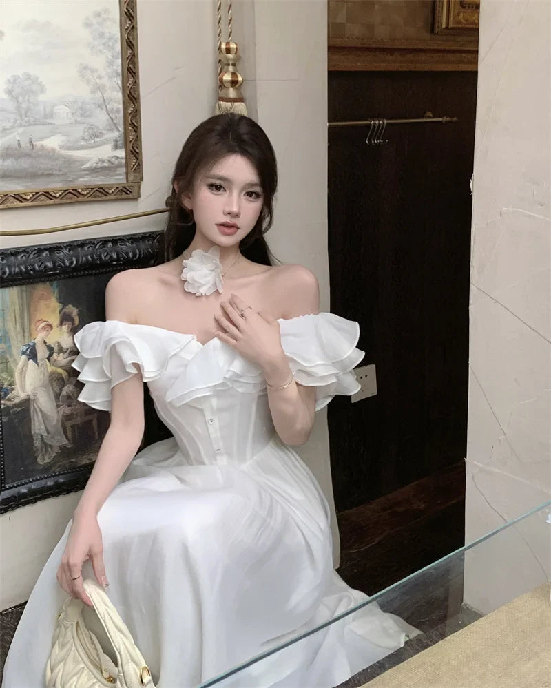 Elegant Vintage Aline Party Dress For Women Casual Prom