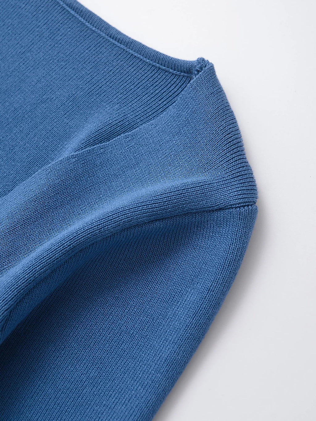 Asymmetrical Blue and Brown Knitted Sweater Women's Pleated Long Sleeve Autumn Knitwear Elegant Fall Top