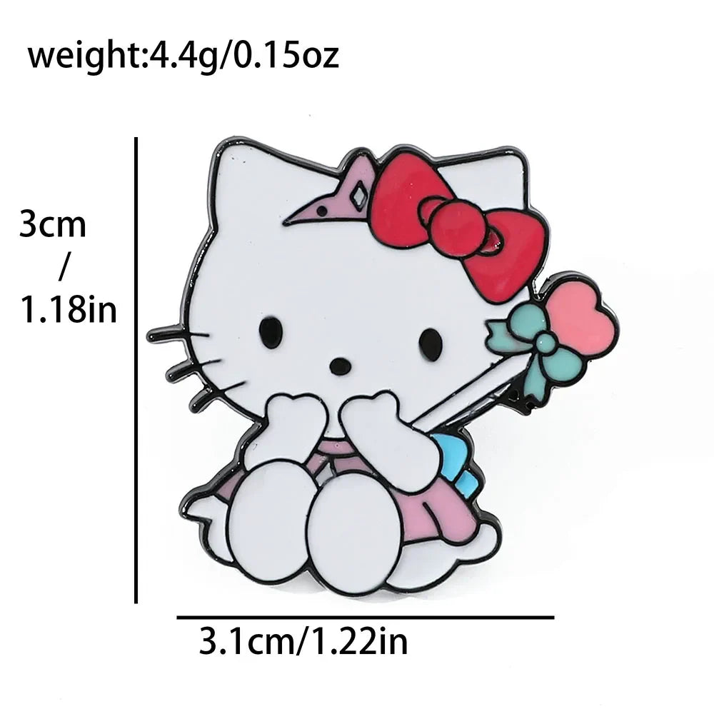5 Pcs Cute Cartoon Soft Kawaii Cat Brooch Set Metal Badge Alloy Pin Accessory