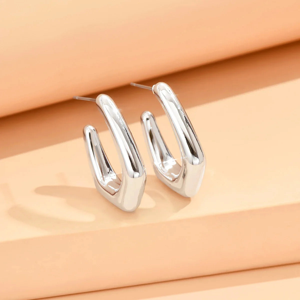 Geometric Irregular Metallic Color Earrings for Women Minimalist Trendy Jewelry Gift