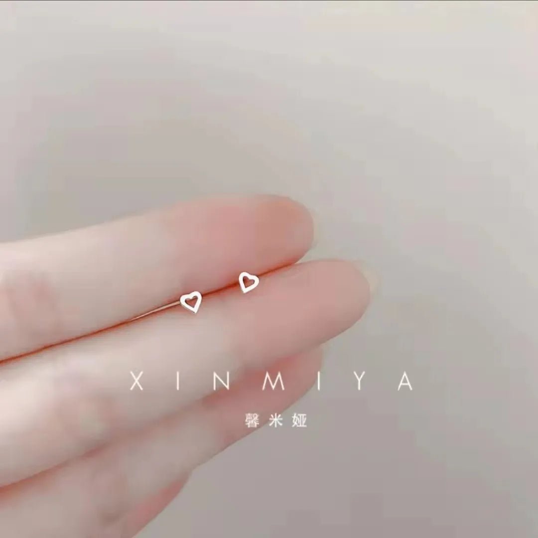 925 Silver Mini Star Heart Butterfly Stud Earrings for Women Hypoallergenic Daily Wear