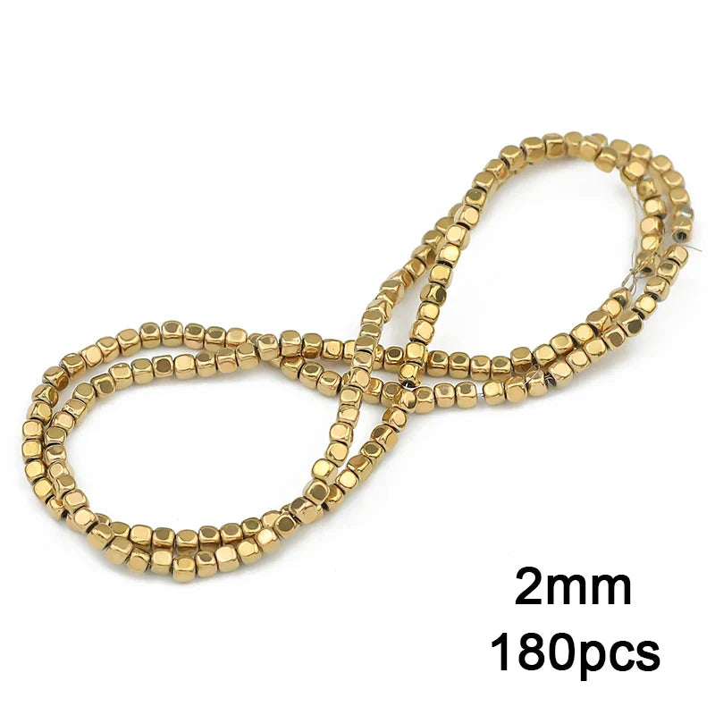 Hematite Natural Stone Gold Plated Loose Beads for DIY Jewelry Making - Star and Heart Shapes