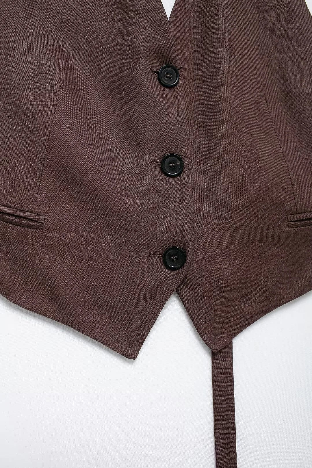 Vintage Chic Women's Suit Set with Solid Halter Vest and Straight Button Loose Pants for Office and Casual Wear