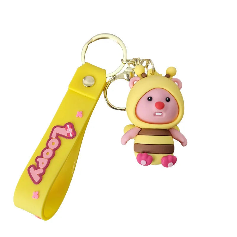 Creative Cartoon Beaver Key Chain Backpack Hanger Car Pendant