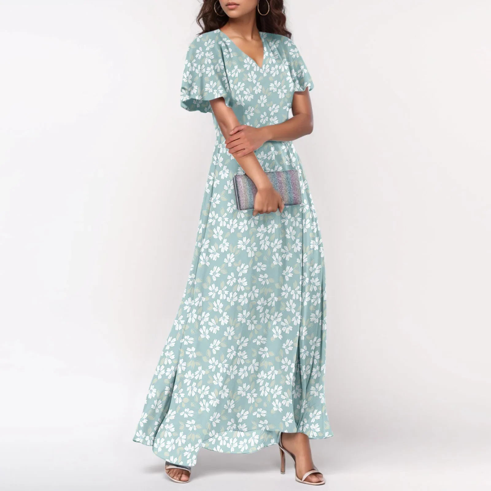 Floral Chiffon Maxi Dress for Summer Wedding Guest Chic
