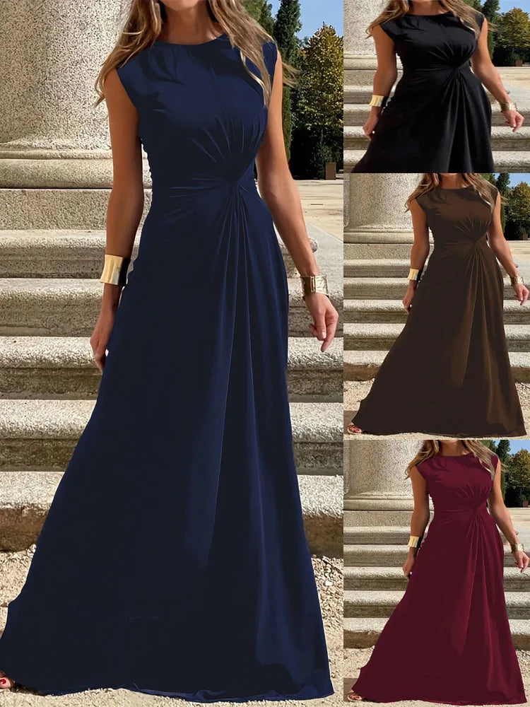 Casual Outing Dress With Round Neck For Everyday Wear