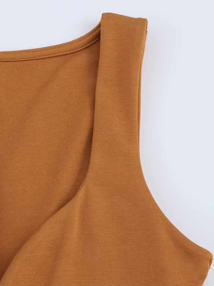 Stylish Women's Long Jumpsuit Comfortable Versatile Casual One-Piece Outfit with Simple Elegant Design