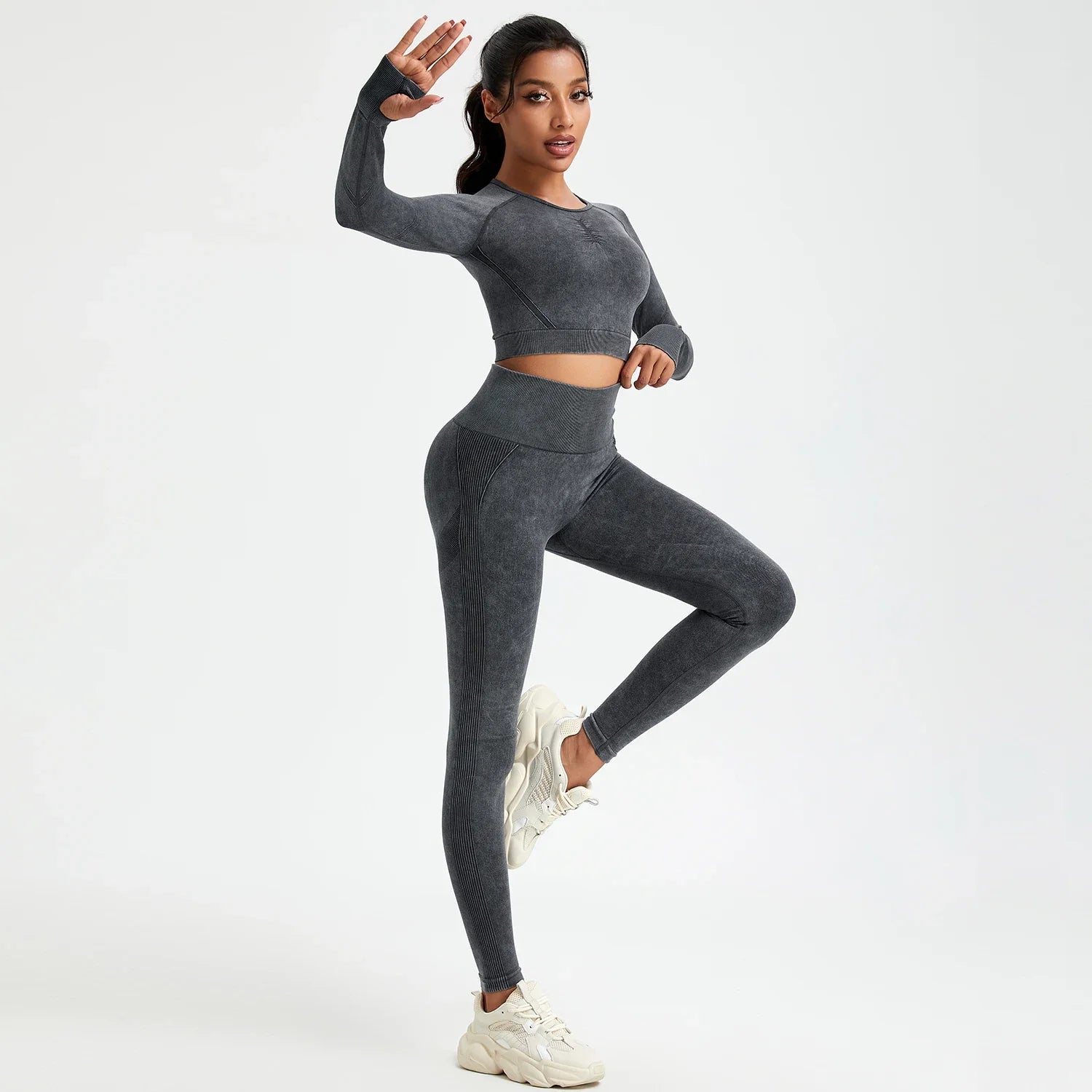 Autumn Activewear Set with Stretchy Sport Pants and Stylish Leggings for Exercise and Running