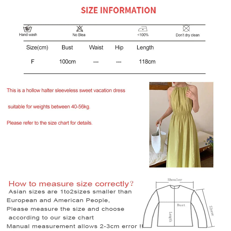 Elegant Y2K Halter Neck Dress Off Shoulder Hollow Waist