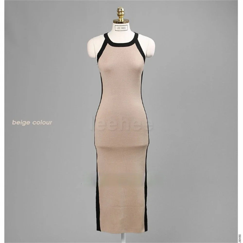Womens Summer Bodycon Maxi Dress Sleeveless Bandage Knit
