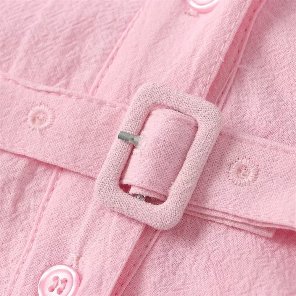 Elegant Belted Shirt Dress For Women Versatile Fashion