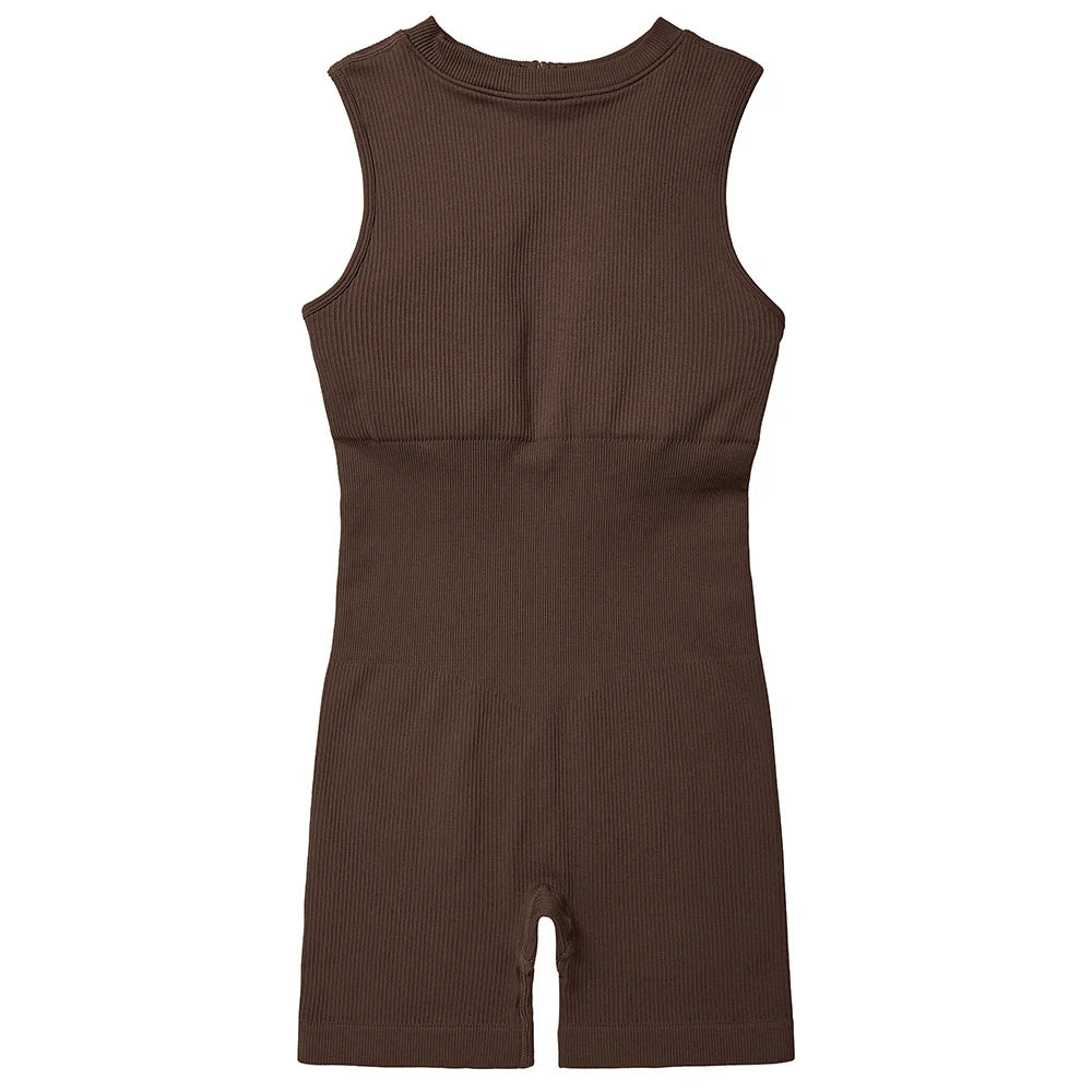 Zipper XL Size Sleeveless Jumpsuit Bodysuit for Women Summer Romper Overalls Streetwear Fashion Outfits