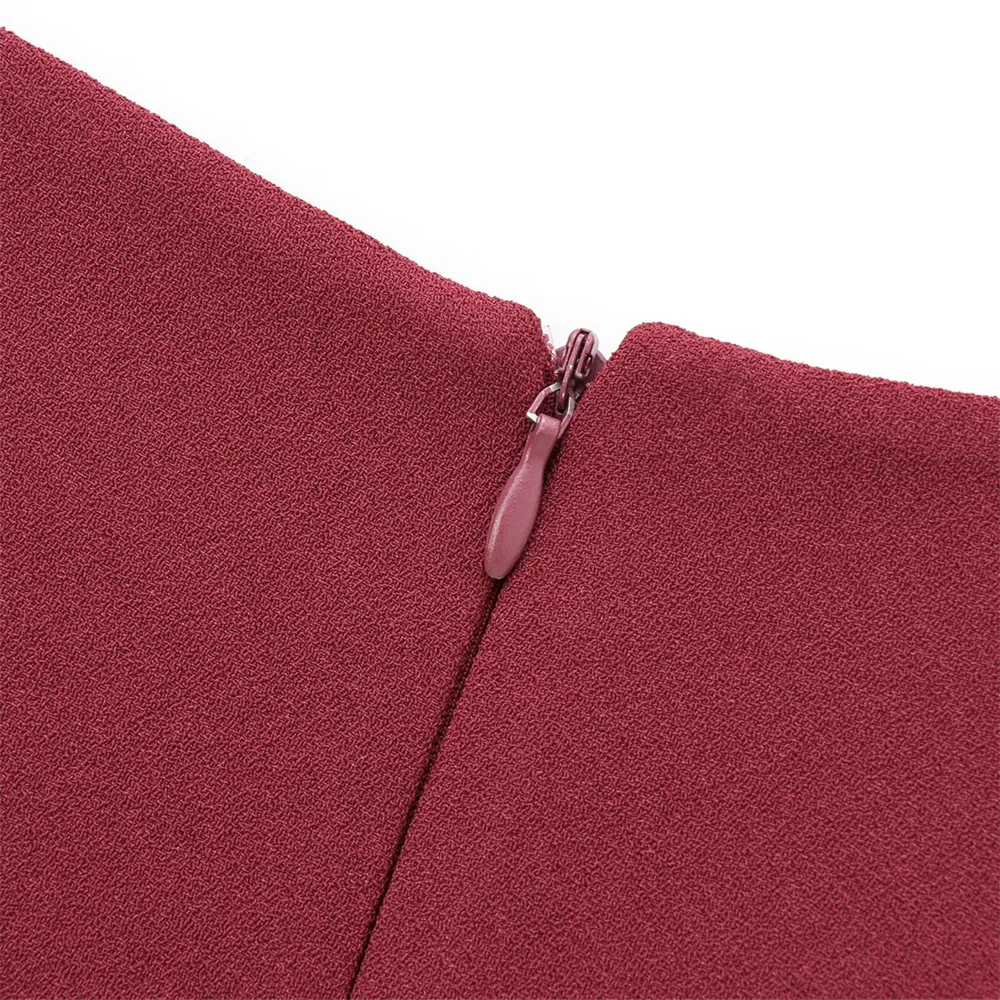 Elegant Wave Hem Swing Dress For Women Round Neck Casual