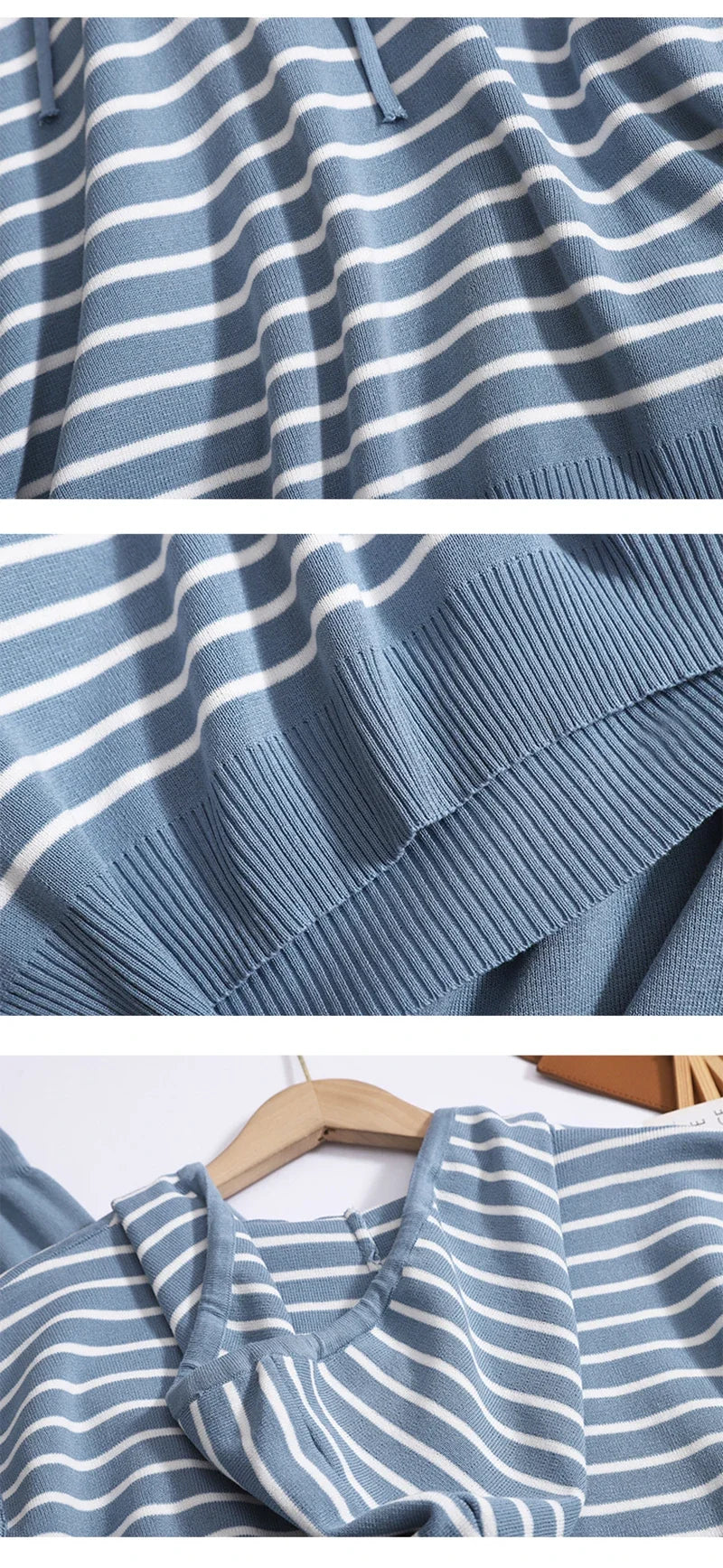 Women Casual Summer V-Neck Striped Tank Top and High Waist Wide Leg Pants Set