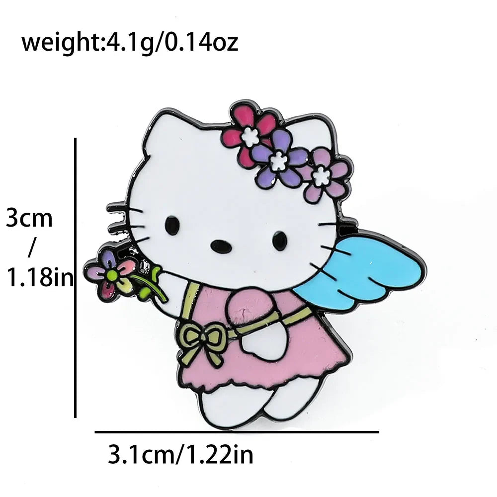 5 Pcs Cute Cartoon Soft Kawaii Cat Brooch Set Metal Badge Alloy Pin Accessory