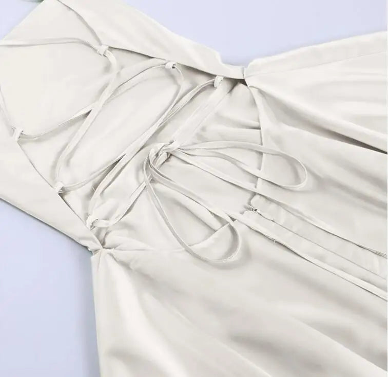 Satin Open Back Dress For Women Summer Sexy Fashion