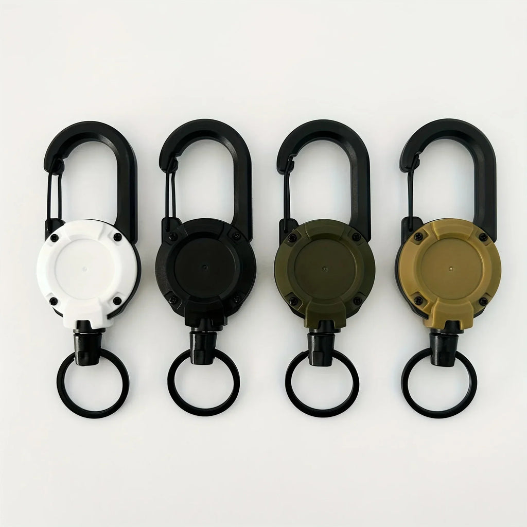 Extendable Retractable Keychain Badge Reels with Heavy Duty Clip and Carabiner for Outdoor Use