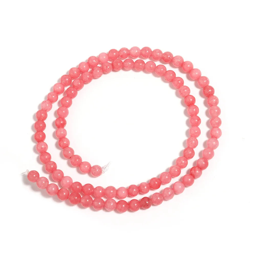 Natural Pink Chalcedony Stone Beads for Jewelry Making DIY Bracelet and Necklace Accessories