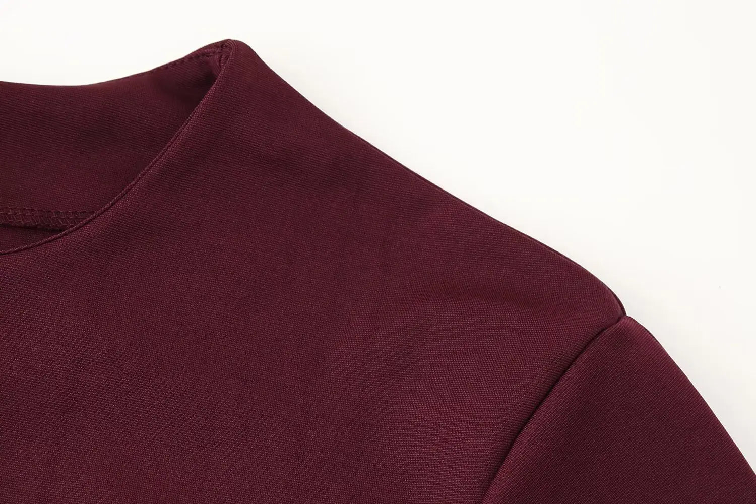 Casual Chic Red Women Elastic Suit with Long Sleeve O Neck Slim Top and High Waist Wide Leg Pants Fashion Set