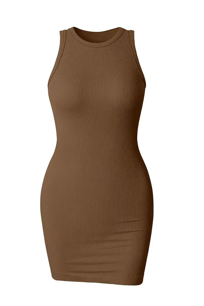 Sexy Sleeveless Bodycon Dress For Women Mini Wrap Hip