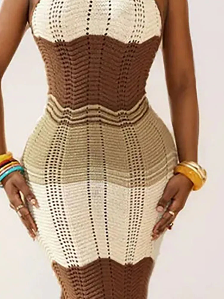 Summer Knit Dress for Women Seaside Beach Vacation Style