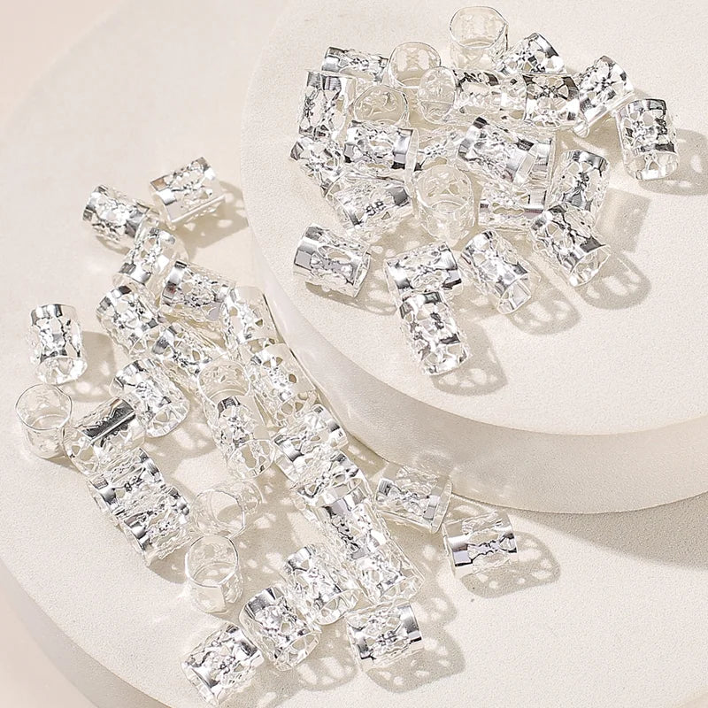 50pcs Metal Hair Braid Rings and Clips for Dreadlocks and Braiding Accessories