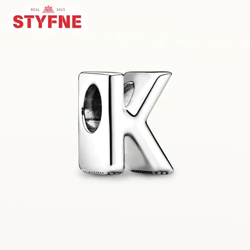 Silver 925 Alphabet Charm Beads A-Z for DIY Jewelry and Bracelet Making Gifts for Women