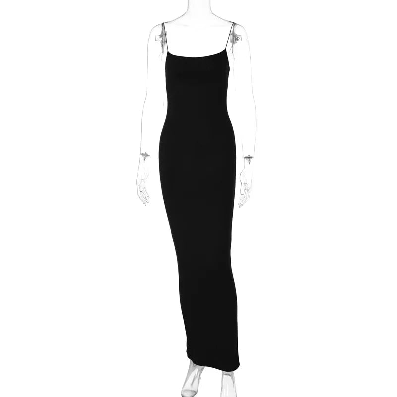 Black Long Bodycon Dress For Women Party Evening Clubwear