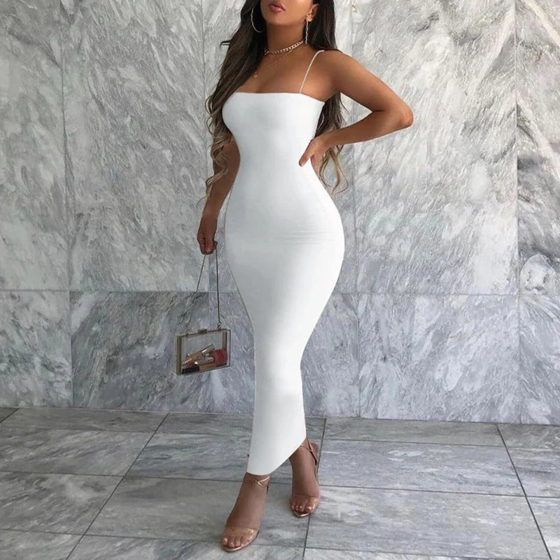 Black Backless Sleeveless Bodycon Dress For Parties