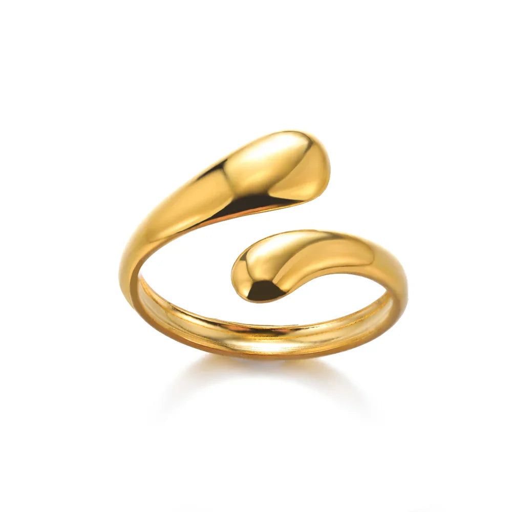 Gold 316L Stainless Steel Rings for Women Luxury Wedding Couple Jewelry Classic Design