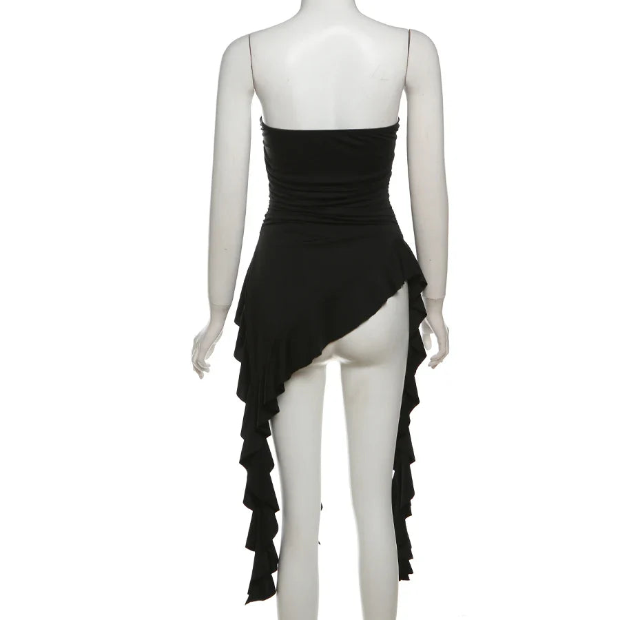 Autumn Solid Tassel Wrap Dress For Women Short Length