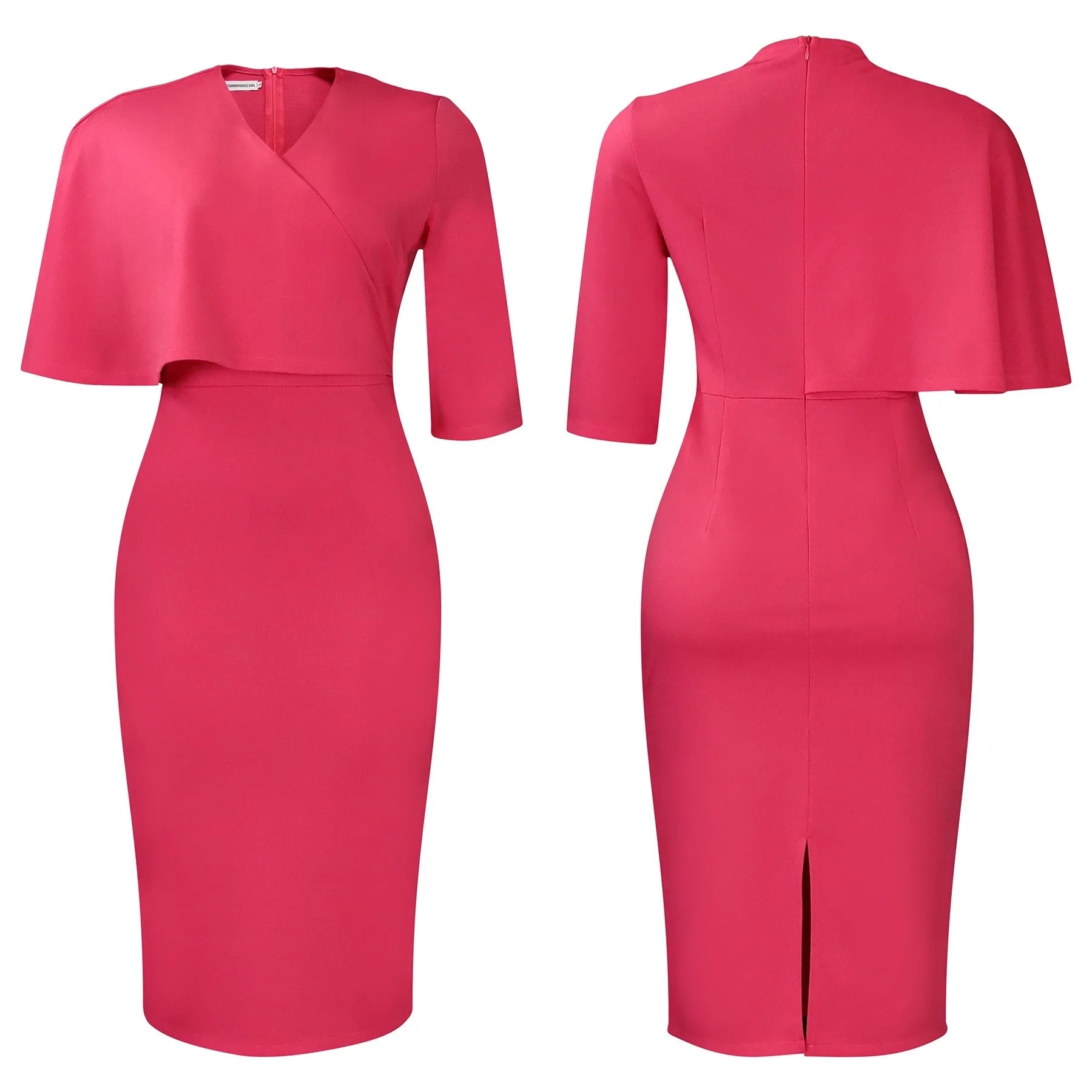 Women's Office Dress V Neck Solid Midi Formal Workwear