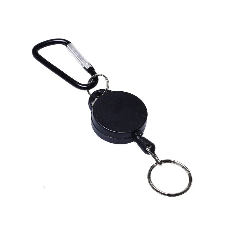 Retractable Keychain Badge Reel Holder with Elastic Keyring for Easy Access to Keys and ID Badges