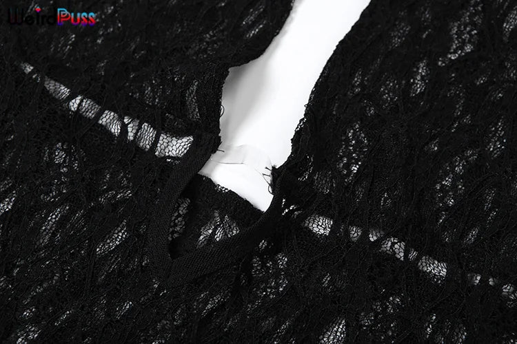 Sexy Mesh Halter Jumpsuit for Women Backless Skinny Low-Neck Midnight Clubwear Birthday Party Workout Overalls