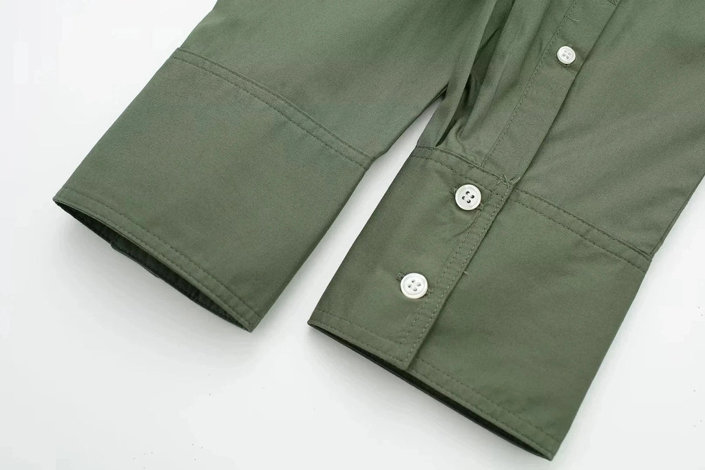 Women's Casual Striped Single Breasted Long Sleeve Lapel Blouse Elegant Solid Color Office Shirt Chic Top