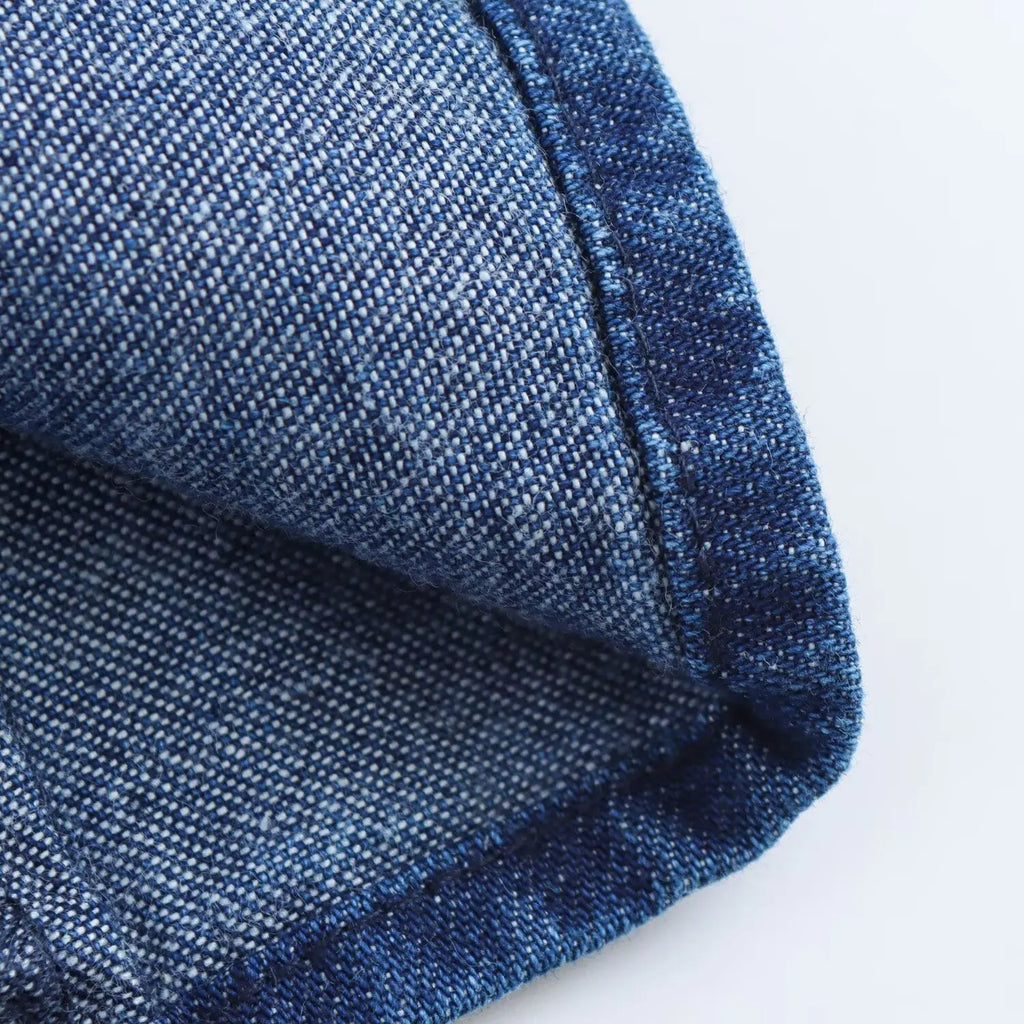 Strapless Denim Dress With Fitted Bodice And Pleated Skirt