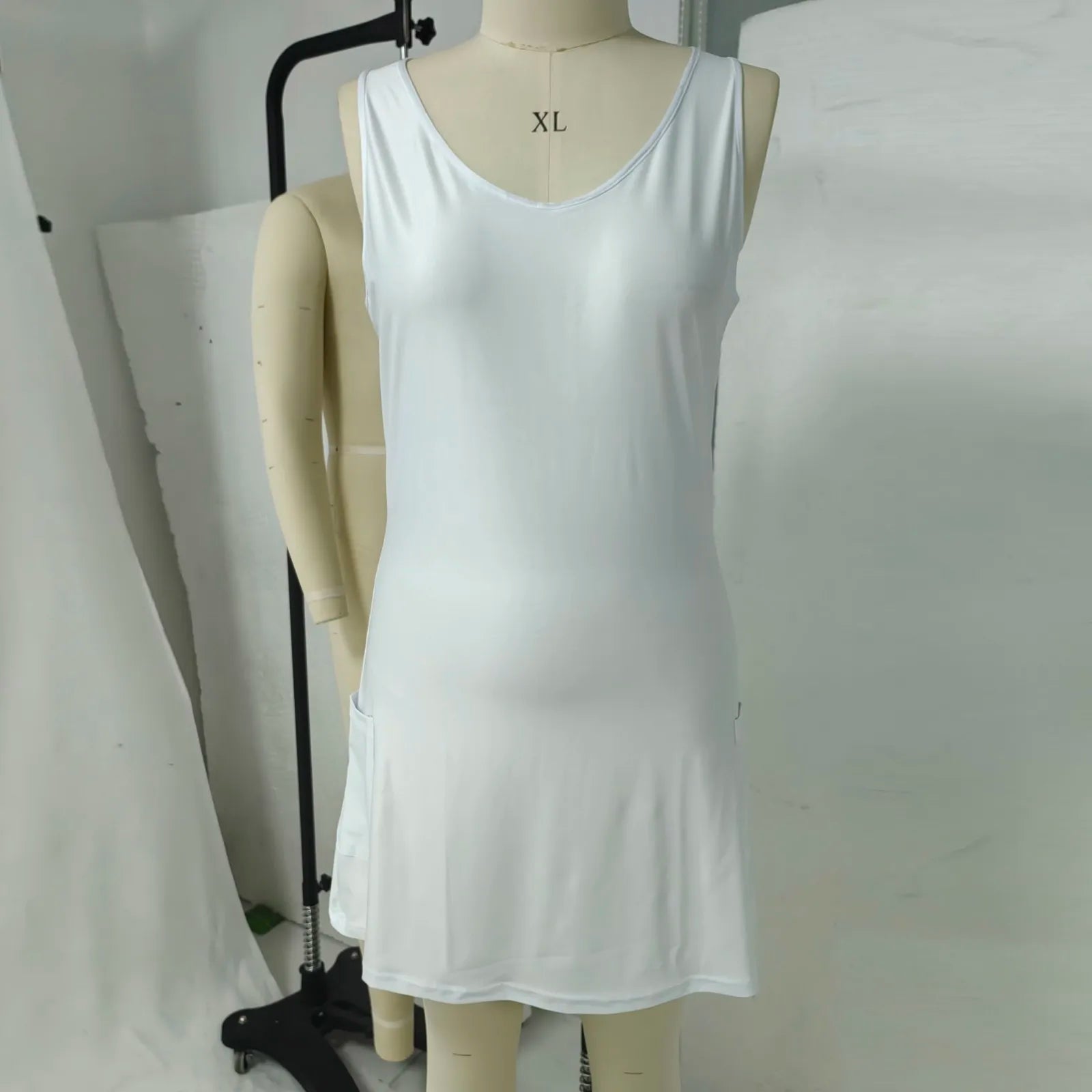 Boho Sundress With Pockets Summer Beach Dress V Neck