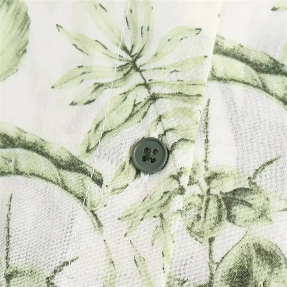 Casual Loose Printed Shirt and Wide Leg Pants Set for Women