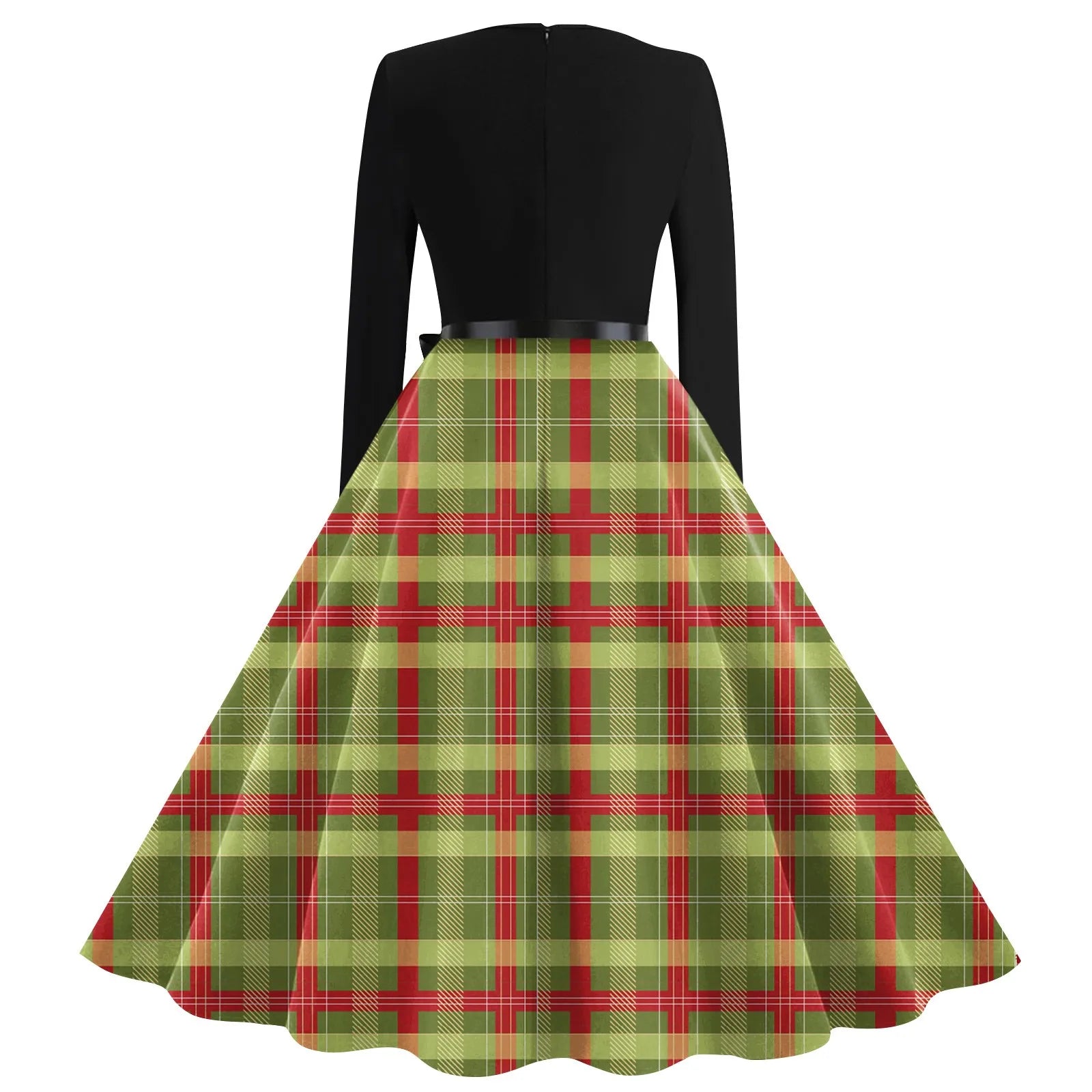 Winter Vintage Christmas Dress Women Long Sleeve 50s 60s