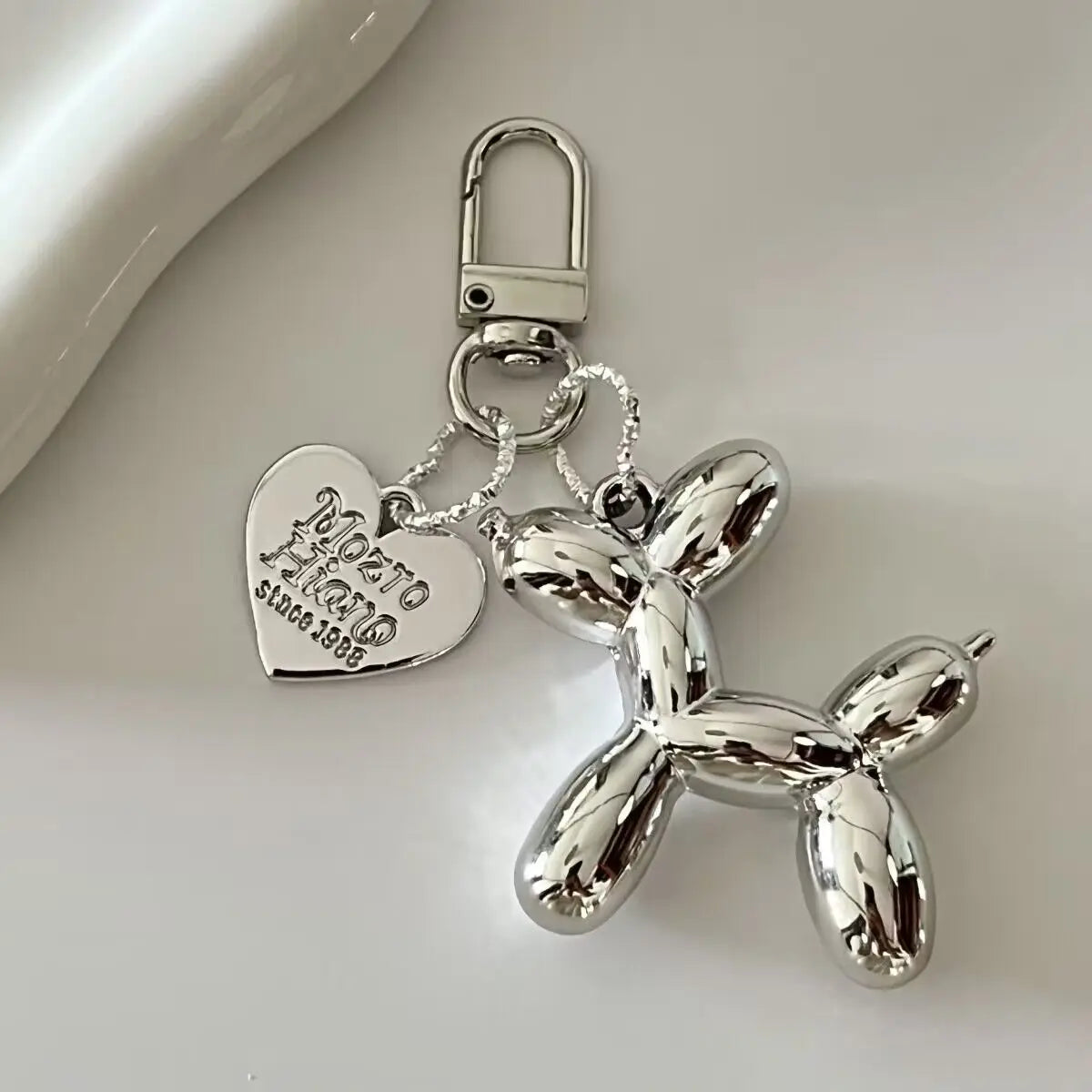 Cute Jelly Balloon Dog Keychain Pendant - Adorable Cartoon Dog Chain Keychain for Unisex Keys