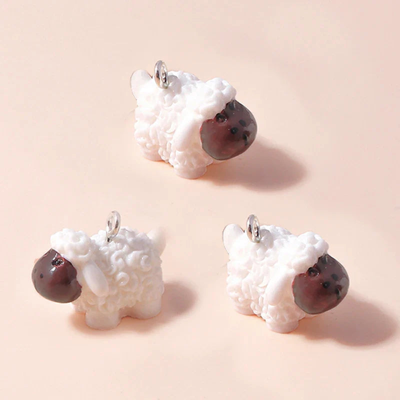 10pcs Cute Imitation Resin 3D Chicken Charms for DIY Jewelry Making Earrings and Bracelets