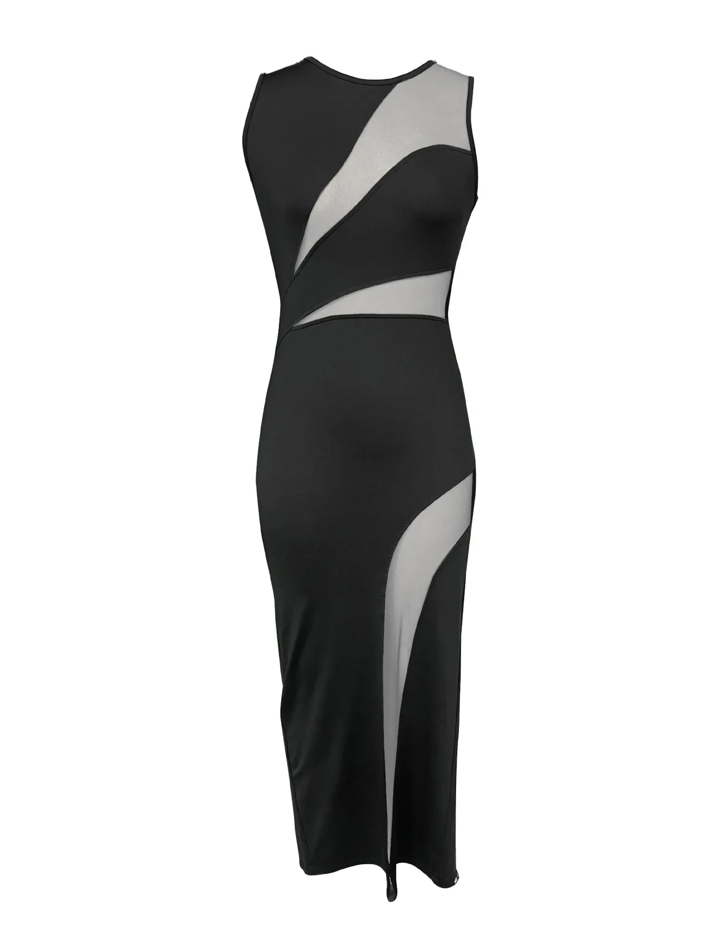 Sexy Mesh Patchwork Sleeveless Vest Dress For Women