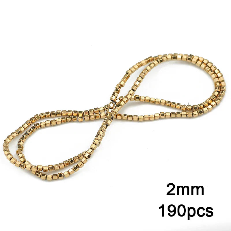 Hematite Natural Stone Gold Plated Loose Beads for DIY Jewelry Making - Star and Heart Shapes