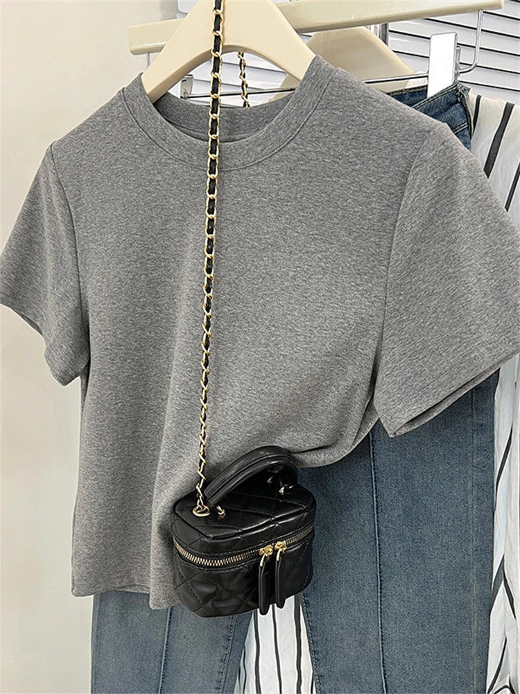 Oversized Cotton T-Shirt for Women, Short Sleeve Spring Tee with Trendy Print, Casual Y2K Style Top