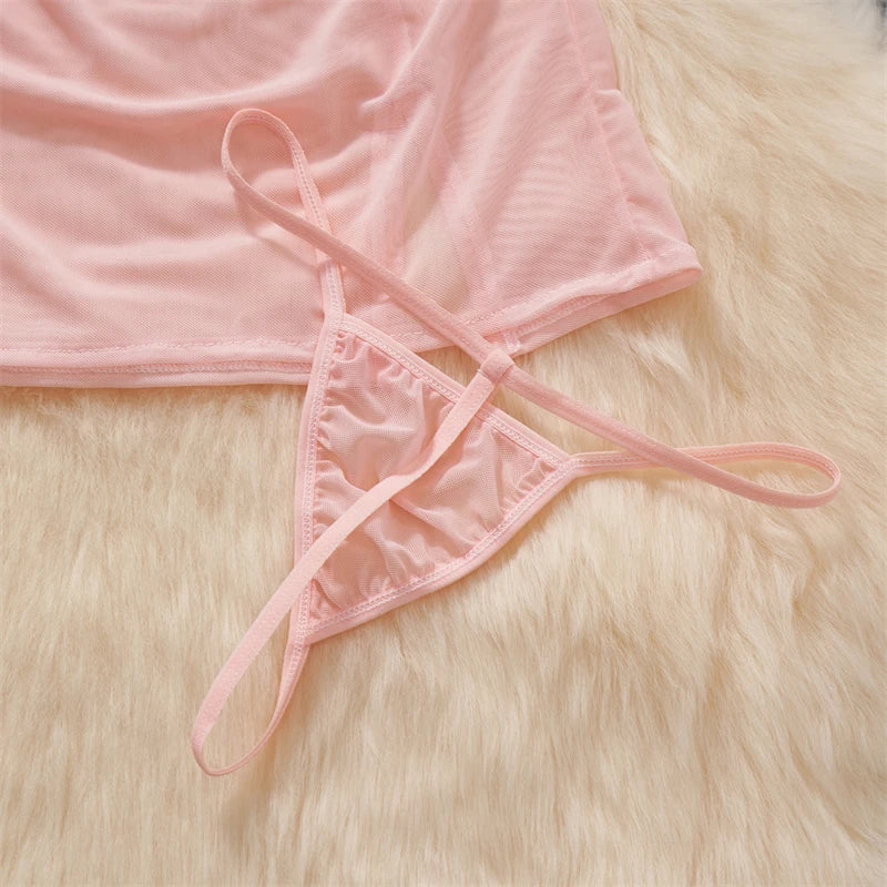 Kawaii Sheer Lace Patchwork Dress With Slit Party Wear