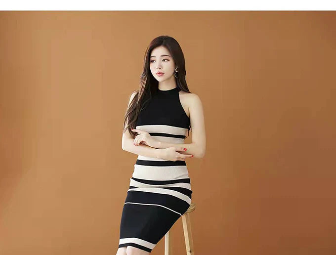 Womens Summer Bodycon Maxi Dress Sleeveless Bandage Knit