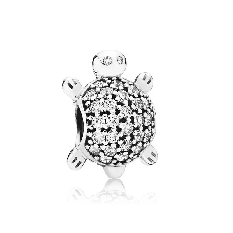 925 Sterling Silver Family Tree Heart Pendant Beads for DIY Bracelets