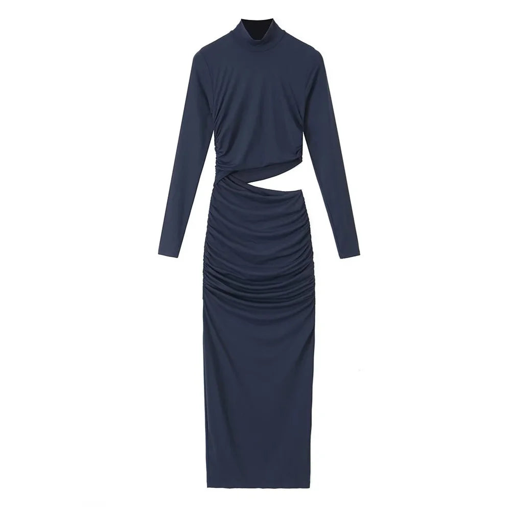Slim Fit High Neck Dress For Women Autumn Winter Style